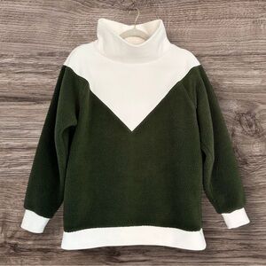 Dudley Stephens Kendall Pullover Spruce Cream Vello Sherpa Fleece XS